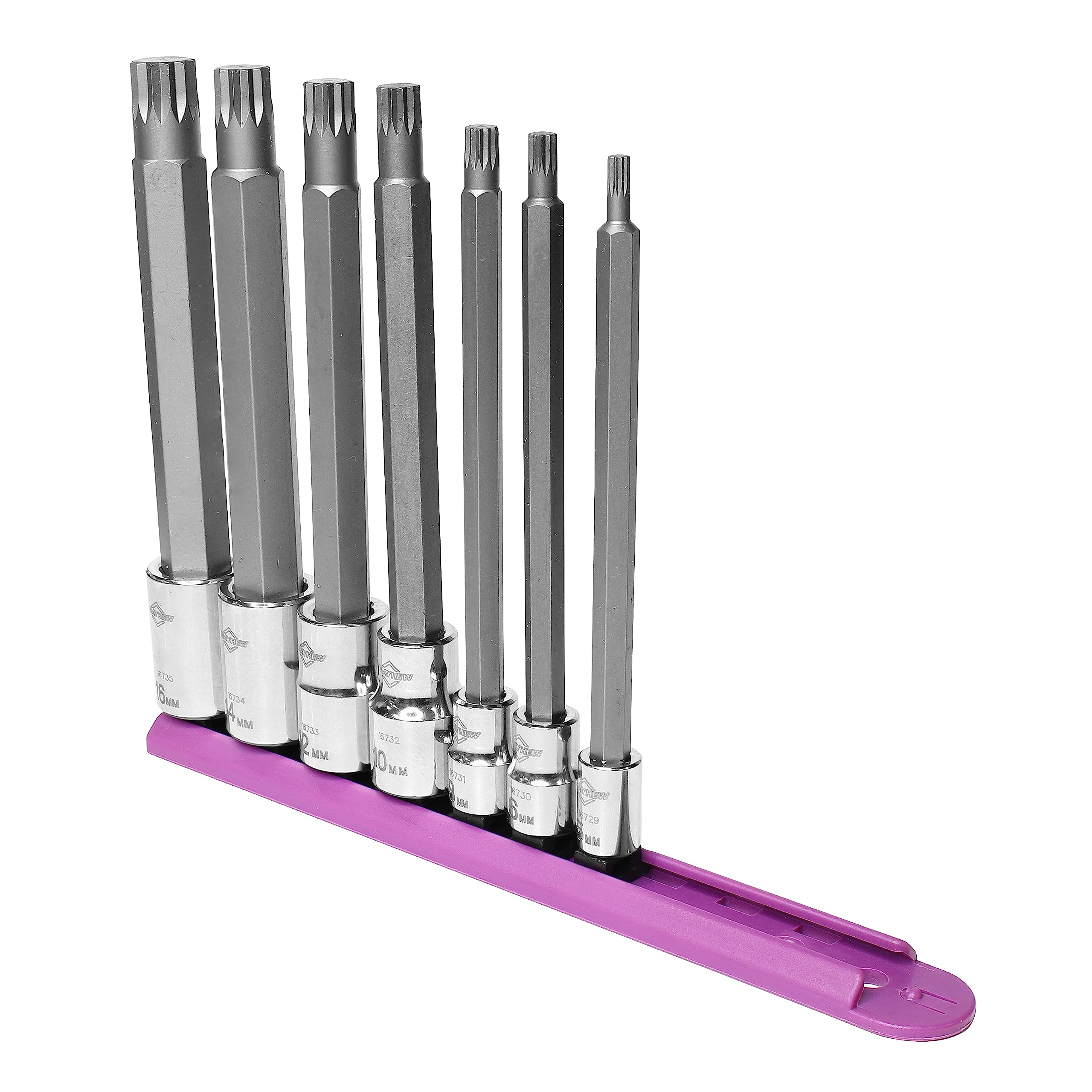 Mayhew Tools 16047 Triple Square Insert Socket Bit Set, Chrome, 7